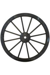 Cartwheel - Decorative Solid Wood Garden Wheel Ornament With Metal Rim - thumbnail 3