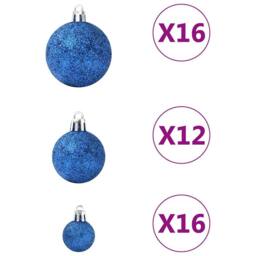Berkfield Home Beautiful 100 Piece Christmas Ball Set Blue - thumbnail 7