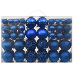 Berkfield Home Beautiful 100 Piece Christmas Ball Set Blue - thumbnail 3