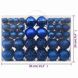 Berkfield Home Beautiful 100 Piece Christmas Ball Set Blue - thumbnail 9