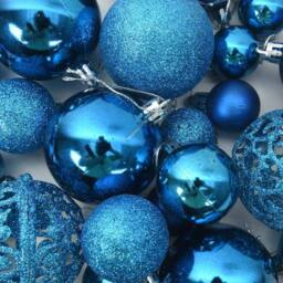 Berkfield Home Beautiful 100 Piece Christmas Ball Set Blue - thumbnail 8
