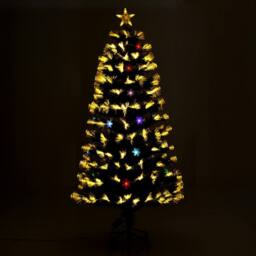 Costway 150 cm Fiber Optic Christmas Tree Artificial Pre-lit Xmas Tree in Green - thumbnail 5