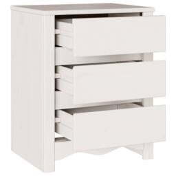 "Berkfield Home Bedside Cabinet ""DRAMMEN"" White 45x35x56 cm Solid Wood Pine - Size: 45 x 35 x 56 cm" - thumbnail 5