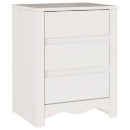 "Berkfield Home Bedside Cabinet ""DRAMMEN"" White 45x35x56 cm Solid Wood Pine - Size: 45 x 35 x 56 cm" - thumbnail 2