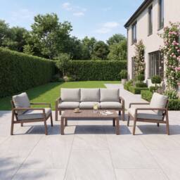 Artemis Home Lesina 4 Seat Outdoor Patio Conversation Set in Brown - thumbnail 1