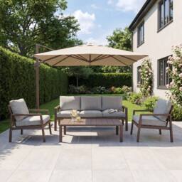 Artemis Home Lesina 4 Seat Outdoor Patio Conversation Set in Brown - thumbnail 4