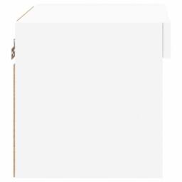 Berkfield Home Decorative Bedside Cabinet with LED Lights Wall-mounted White - thumbnail 8