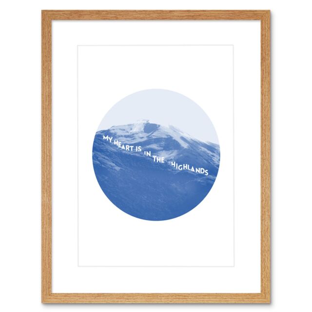 "Artery8 Wall Art Print Scotland Heart in The Highlands Framed in Beige - Size: W7"" x H9""" - image 1