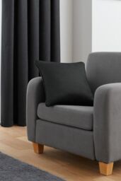 Fusion 'Galaxy' Dim out woven Pair of Pencil Pleat Curtains in Black - Size: 117 cm width x 137 cm drop - thumbnail 3