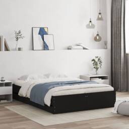 Berkfield Home Bed Frame with Drawers without Mattress Black 120x190 cm Small Double - thumbnail 2