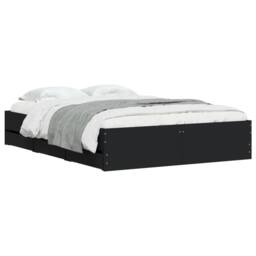 Berkfield Home Bed Frame with Drawers without Mattress Black 120x190 cm Small Double - thumbnail 3