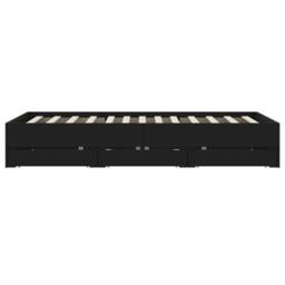Berkfield Home Bed Frame with Drawers without Mattress Black 120x190 cm Small Double - thumbnail 7