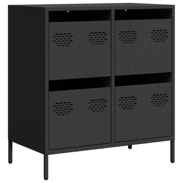 Berkfield Home Sideboard¬†Black 68x39x73.5 cm Cold-rolled Steel in Black - image 1