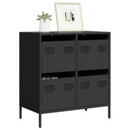 Berkfield Home Sideboard¬†Black 68x39x73.5 cm Cold-rolled Steel in Black - thumbnail 2
