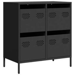 Berkfield Home Sideboard¬†Black 68x39x73.5 cm Cold-rolled Steel in Black - thumbnail 1