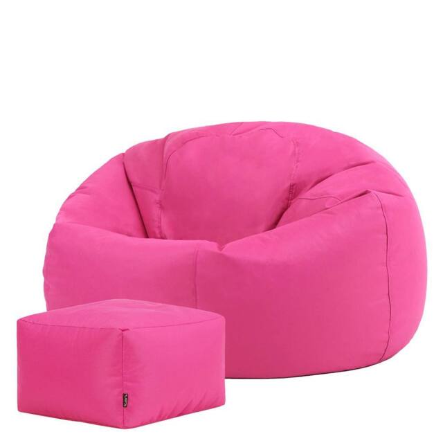 icon Classic Indoor Outdoor Bean Bag & Pouffe Navy Blue Bean Bag Chair in Pink - image 1