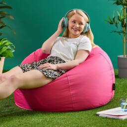 icon Classic Indoor Outdoor Bean Bag & Pouffe Navy Blue Bean Bag Chair in Pink - thumbnail 2