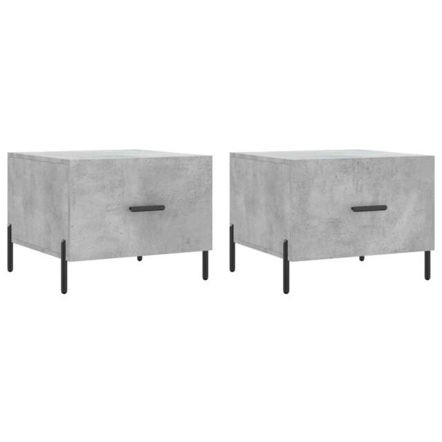 Berkfield Home Coffee Tables 2 pcs Concrete Grey 50x50x40 cm Engineered Wood - Size: 50 x 50 x 40 cm - image 1