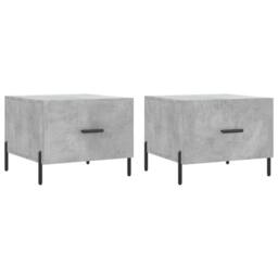 Berkfield Home Coffee Tables 2 pcs Concrete Grey 50x50x40 cm Engineered Wood - Size: 50 x 50 x 40 cm - thumbnail 1