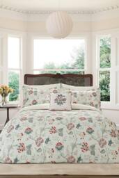 V & A 'Palampore Trail' Cotton Percale Duvet Cover Set in Duck Egg Blue - Size: Super King - thumbnail 1
