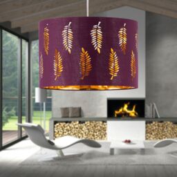 First Choice Lighting Fern - Burgundy Cut Out 30cm Pendant Lightshade - thumbnail 3
