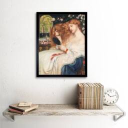 "Artery8 Rossetti Lady Lilith Painting Home Decor 12x16"" Framed Wall Art Print in White - Size: W12"" x H16""" - thumbnail 2