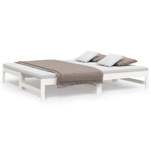 Berkfield Home Pull-out Day Bed White 2x(75x190) cm Solid Wood Pine - image 1
