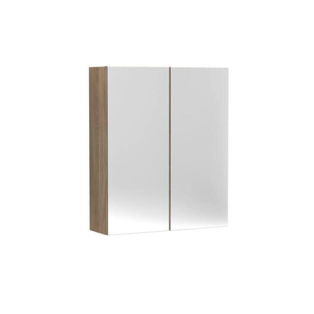 Balterley 600mm 50/50 Split Mirrored Bathroom Cabinet in Brown - image 1