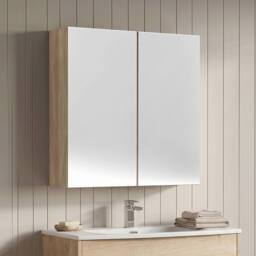 Balterley 600mm 50/50 Split Mirrored Bathroom Cabinet in Brown - thumbnail 3