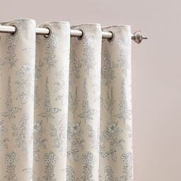 Wylder Nature Sophia Floral Jacquard Room Darkening Eyelet Curtains in Natural - Size: 117 cm width x 137 cm drop - thumbnail 3