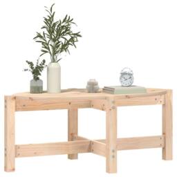 Berkfield Home Coffee Table 87x48x35 cm Solid Wood Pine in Light Tan - Size: 87 x 48 x 35 cm - thumbnail 4