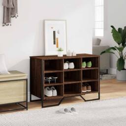 Berkfield Home Shoe Cabinet Brown Oak 90x38x61.5 cm Engineered Wood - thumbnail 3