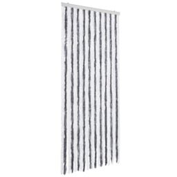 Berkfield Home Insect Curtain Grey & White 90x200 cm Chenille - thumbnail 2