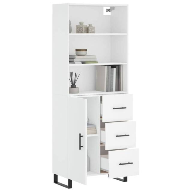 Berkfield Home Highboard White 69.5x34x180 cm Engineered Wood - image 1