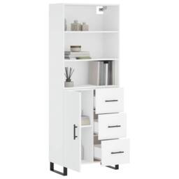 Berkfield Home Highboard White 69.5x34x180 cm Engineered Wood - thumbnail 1