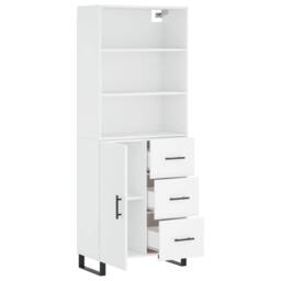 Berkfield Home Highboard White 69.5x34x180 cm Engineered Wood - thumbnail 4
