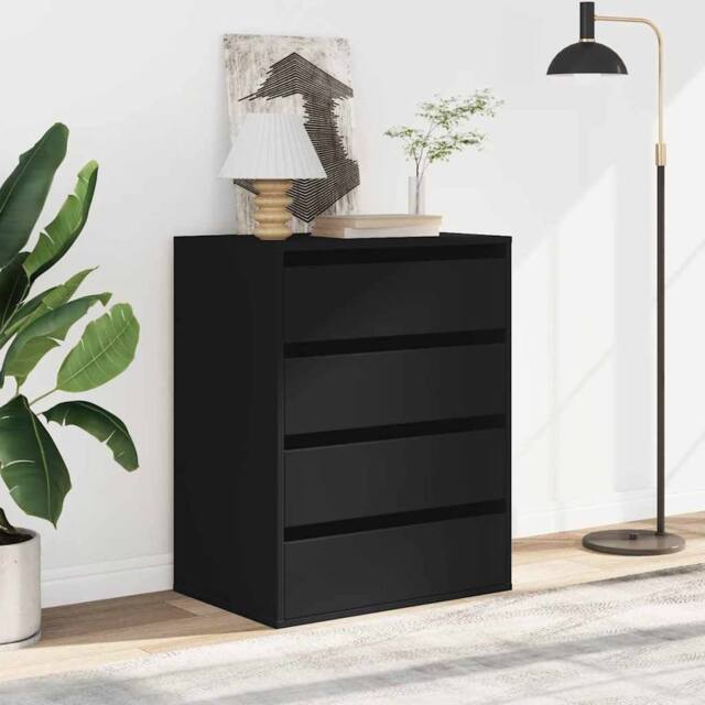 Berkfield Home Classic Corner Chest of Drawers Black 60x41x76 cm Engineered Wood - Size: 60 x 41 x 76 cm - image 1