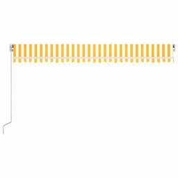 Berkfield Home Manual Retractable Awning with LED 500x300 cm Yellow & White - thumbnail 3