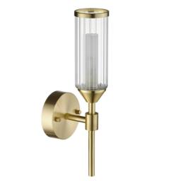 Netlighting Trieste Wall Lamp Satin Brass Plate Clear Frosted Glass in Gold - thumbnail 6
