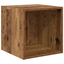 Berkfield Home Wall-mounted with Storage 4 pcs Old wood 37 x 37 x 142.5 cm Engineered wood in Brown - thumbnail 5
