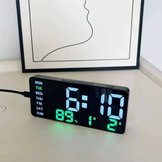 KORVIXA Multifunctional Electronic Clock Dual Alarm in Black - Size: 100 cm - image 1