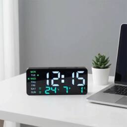 KORVIXA Multifunctional Electronic Clock Dual Alarm in Black - Size: 100 cm - thumbnail 5