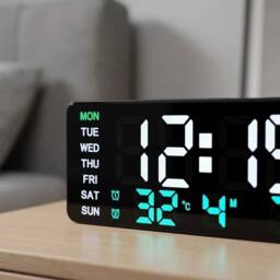KORVIXA Multifunctional Electronic Clock Dual Alarm in Black - Size: 100 cm - thumbnail 4