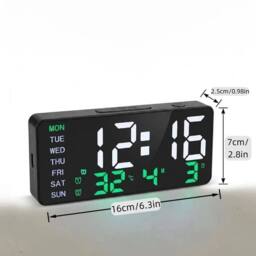 KORVIXA Multifunctional Electronic Clock Dual Alarm in Black - Size: 100 cm - thumbnail 2