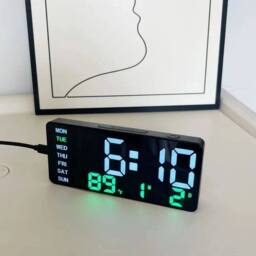 KORVIXA Multifunctional Electronic Clock Dual Alarm in Black - Size: 100 cm