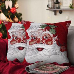 Velosso Tapestry Santa Filled Christmas Cushion - Size: 43 cm x 43 cm - thumbnail 1