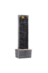 Teamson Home Large Outdoor Straight Water Feature, Modern Waterfall Effect with LED Lights, Grey - thumbnail 2