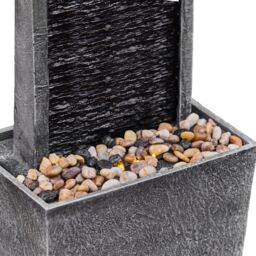 Teamson Home Large Outdoor Straight Water Feature, Modern Waterfall Effect with LED Lights, Grey - thumbnail 7