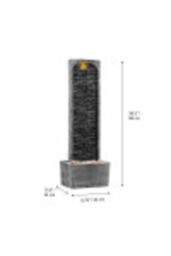 Teamson Home Large Outdoor Straight Water Feature, Modern Waterfall Effect with LED Lights, Grey - thumbnail 5