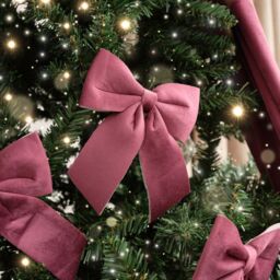Melody Maison Set Of 4 Dark Red Velvet Christmas Bows - thumbnail 6